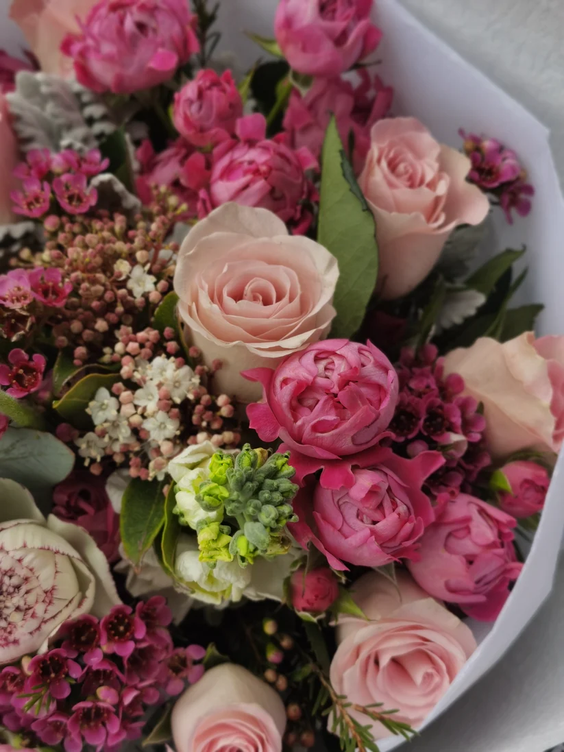 bouquet tons roses